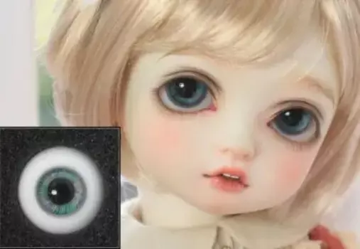 Глаза для кукол BJD, подходят для 12 мм, 14 мм, 16 мм, 18 мм, с небольшим размером Радужки, синие и белые, реальный глаз стеклянная кукла, аксессуары