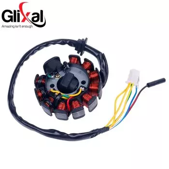 Glixal GY6 125cc 150cc 11 катушка, статор генератора для китайского скутера, мопеда, квадроцикла, картинга, квадроцикла 152QMI 157QMJ двигатель (4 + 2)