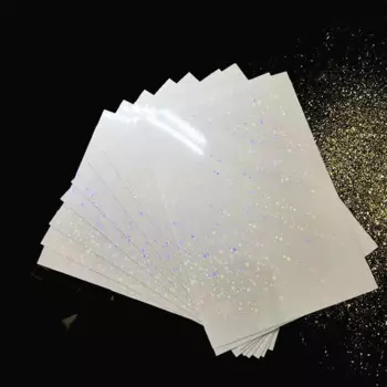 Голографическая маленькая фольга с пятью звездами, 210X297 мм, клейкая лента, ламинирование сзади на бумаге, пластиковые 50 листов, «сделай сам» посылка, цветная карточка