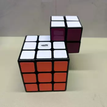 Головоломка Calvin's 3x3 2x2, комбинированный куб, гибридный сиамский 3x3x3-2x2x2, черный корпус (плавленый, мод), Детская развивающая игрушка