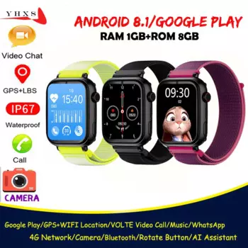 Google Play 4G Smart GPS Trace Location Детские студенческие умные часы Камера Голосовой монитор Видео SOS Вызов SMS Android 8.1 Телефон Часы
