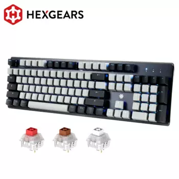 Горячая Распродажа, механическая клавиатура HEXGEARS GK715S с одной подсветкой, 104 клавиш, водонепроницаемая игровая клавиатура PBT с колпачками для клавиш для Win/Mac