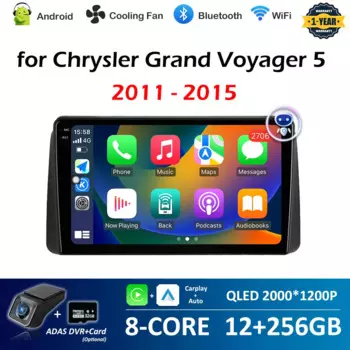 GPS-навигатор Автомобильный Raio для Chrysler Grand Voyager 5 2011 2012 2013-2015, видеоплеер 2.5D с сенсорным экраном, беспроводной Carplay