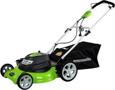 Greenworks 12 а 20-дюймовая 3-в-1 электрическая Проводная газонокосилка, 25022