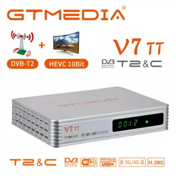 GTMEDIA V7TT DVBT/T2/C J. 83b комбинированный DVB Full HD спутниковый ТВ ресивер Поддержка H.265 HEVC WIFI USB