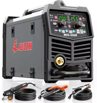GUOZHI 200A MIG сварочный аппарат, 7 в 1 газовый MIG/MAG/безгазовый флюсовый сердечник MIG/Lift TIG/Stick/точечная Сварка/Шпульный пистолет Multi-Process, Dual Vo