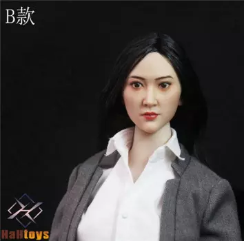 HaHtoys H002 1/6 азиатская женская голова Jingtian Лепка голова с длинными волосами резьба модель подходит для 12 дюймов солдат экшн-фигурки Куклы