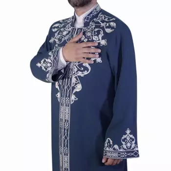 Халат из Саудовской Аравии мусульманские платья Qamis Man Jubba Thobe халат абайя для молитв в Дубае мусульманская вышивка элегантное качество gamis homme