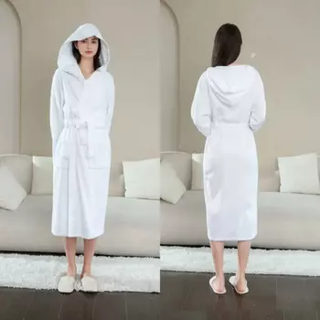 Халат женский с капюшоном, 100% хлопок, женская одежда для сна с капюшоном, женская повседневная одежда для сна, женский халат для спа в отеле