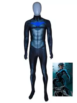 Хэллоуин женский костюм Nightwing костюм взрослые дети девочки женщина Женщина Супергерой зентай мужчины