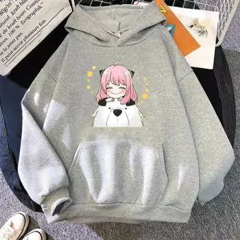 Harajuku аниме Spy X Family толстовка больших размеров Anya женская толстовка Kawaii повседневная женская уличная одежда с длинными рукавами одежда с капюшоном