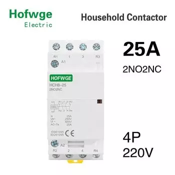 HCH8-25 автоматический бытовой контактор 4P 25 A 4NO 4NC 2NO2NC AC DC 24 в 110 В 220 В модульный контактор типа Din-рейки