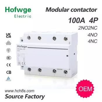 HCH8s-100 модульный контактор 2P 4P 100A 4NO 2NO2NC 24 в 110 В 220 В автоматический бытовой контактор типа Din-рейка