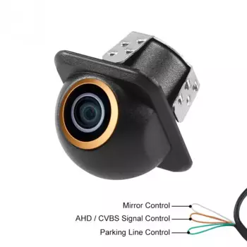 HD Mini 360 круглая установка AHD/CVBS 1280x720P объектив «рыбий глаз» золотистый 4-контактный разъем парковочная камера заднего/заднего вида
