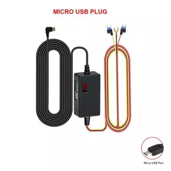 HGDO MINI USB TYPE-C 12 В, 24 В до 5 В, комплект жесткого провода для видеорегистратора с дисплеем, защита от низкого напряжения, 24-часовой кабель для монитора парковки, видеорегистратор