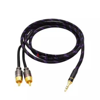 Hi-Fi аудио кабель 3,5 мм под прямым углом прямой штекер Connector3.5 2 rca кабель Hi-Fi отклонения в размерах на 1-2 аудио-видео кабель