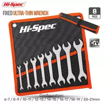 Hi-Spec Супер Тонкий открытый торцевой ключ набор универсальный плоский гаечный ключ 3 мм ультра тонкий двойной конусный гаечный ключ набор ручных инструментов