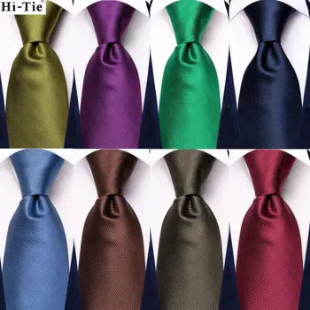 Hi-Tie дизайнерский однотонный Синий Коричневый Шелковый Свадебный галстук для мужчин в подарок мужской галстук ручной запонки модные деловые вечерние Прямая поставка