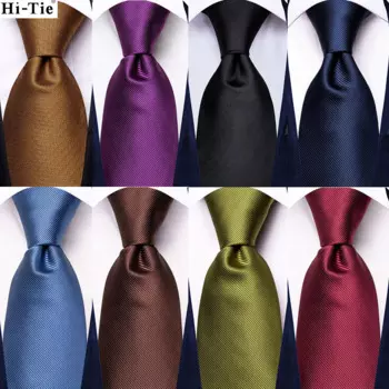 Hi-Tie дизайнерский однотонный зеленый, фиолетовый Шелковый Свадебный галстук для мужчин, подарок, мужской галстук, ручная запонка, модные деловые вечерние, Прямая поставка
