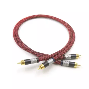 HiFi пара углеродного волокна позолоченный кабель 2RCA 6N OFHC аудиокабель двойной RCA сигнальная линия Rca кабель для XLO HTP1