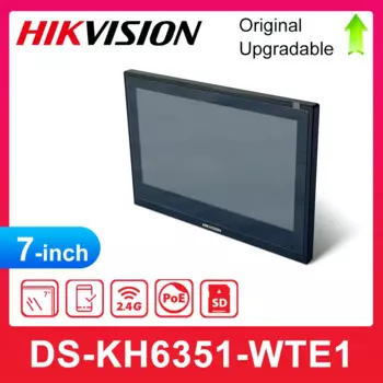 Hikvision DS-KH6351-WTE1 видеодомофон на основе IP внутренней станции 7-дюймовый IPS сенсорный экран стандартный POE WIFI беспроводной монитор