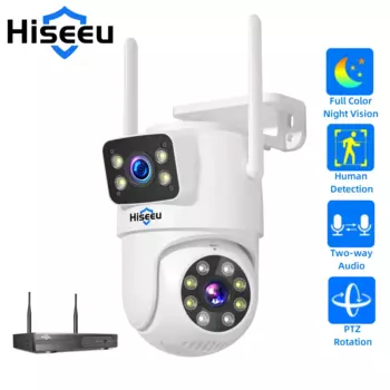 Hiseeu WiFi умная PTZ-камера 3K 6MP двойной объектив 5x цифровой зум ночного видения IP-камера с автоматическим отслеживанием для системы видеонаблюдения Hiseeu WiFi