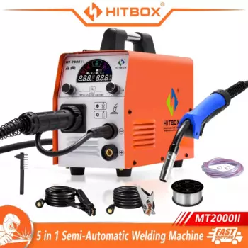 HITBOX MIG 185A 5 в 1 полуавтоматический сварочный аппарат, газовый безгазовый MIG/MMA STICK/LIFT TIG IGBT инверторный Сварочный аппарат для паяльного инструмента