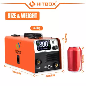 HITBOX MMA Arc MIG TIG Сварочный аппарат 3 в 1 HBM200 MIG Полуавтоматический сварочный аппарат без газового инвертора