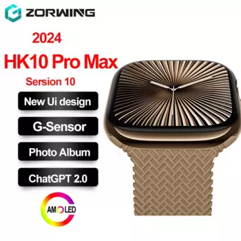 HK10 Pro Max AMOLED Смарт-часы 1 ГБ ПЗУ NFC Bluetooth Мужчины 46 мм Смарт-часы с местной записью музыки Sersies 10 Альбом Синхронизация Женщины 2024