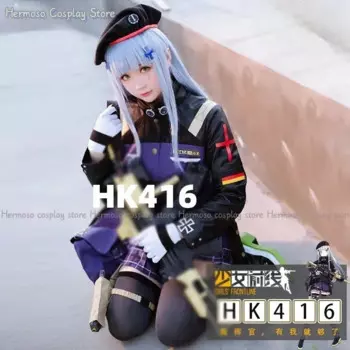HK416 Косплей Костюм Для Хэллоуина Рождественский Фестиваль Полный комплект Парик Сумка Вечеринка Comic Con Аниме Игровая Униформа