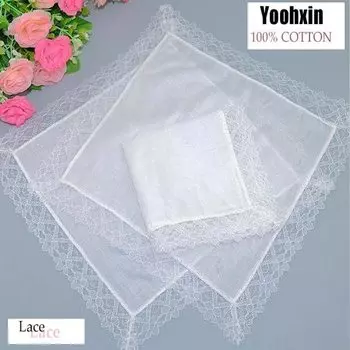 Хлопковые женские носовые платки yoohxin белые 20*20 см 5 шт