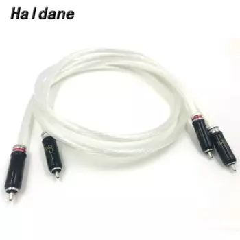Холдейн пара hi-fi 7n-OCC серебро 2RCA для Соединительный кабель RCA аудио кабель с родием WBT-0102 штепсельной вилки