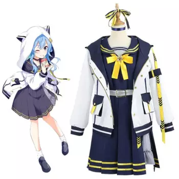 Hololive Vtuber Hoshimachi Suisei Косплей костюмы JK костюм пальто платье униформа Женская милая Хэллоуин карнавальные костюмы