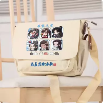 Холщовые сумки через плечо с изображением кролика из аниме Lan Wanji Wei Wuxian, школьная сумка унисекс, сумка-мессенджер, модная сумка через плечо 2240