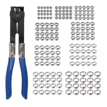 Хомуты для шлангов из нержавеющей стали диаметром 5,8–21 мм с одним ухом, герметичное уплотнение с плоскогубцами, крепежный для