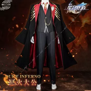 Honkai Star Rail Duke Inferno Ifrit Косплей Костюм Униформа Тренч Вечно-пламенный особняк Хэллоуин Вечеринка для женщин и мужчин