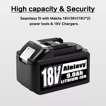 [Hot 18V 9000mAh 18650 перезаряжаемый литий-ионный аккумулятор BL1860B, для Makita BL1860B BL1880 BL1830 BL1850 BL1860B Aleaivy