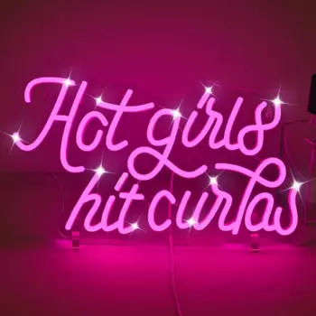 Hot Girls Hit Curbs Неоновая вывеска Розовый светодиодный настенный декор 16,5 x 9 дюймов, неоновый свет с питанием от USB для дома, вечеринки и спальни, с регулируемой яркостью