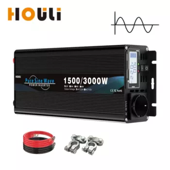 HOULI інвертор 12v 220v чистий sinys 3000W инвертор LCD преобразователь 12v 220v dc to ac 50HZ