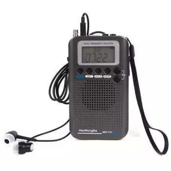 HRD-737 Портативный полнодиапазонный радиоприемник для самолетов FM/AM/SW/ CB/Air/VHF World Band с ЖК-дисплеем, будильником