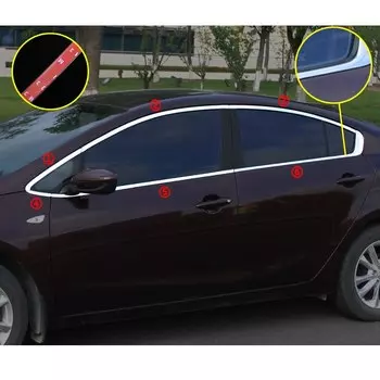 Хромированная декоративная накладка на окно автомобиля из нержавеющей стали для Kia K3, Kia Cerato, аксессуары для интерьера 2012, 2013, 2014, 2015, 2016, forte