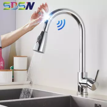 Хромированный кухонный кран SDSN Smart Touch, кухонные краны, качественный датчик из нержавеющей стали, кухонный смеситель, хромированный кухонный кран