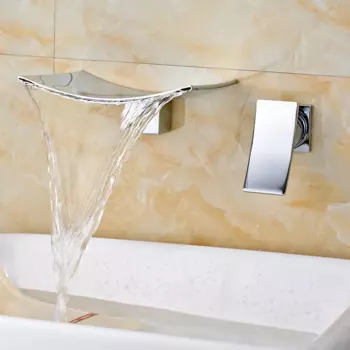 Хромированный Водопад Vidric, настенный кран для ванной комнаты, крепление на раковину, одна ручка, для горячей и холодной воды