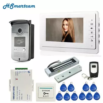 HSmartcam Проводной видеодомофон 7 дюймов 1 монитор + RFID