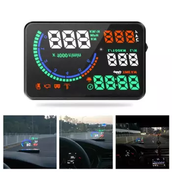 HUD I9 Проекционный дисплей Авто HUD OBD2 Автомобильный проектор скорости KMH MPH Спидометр Сигнализация расхода масла