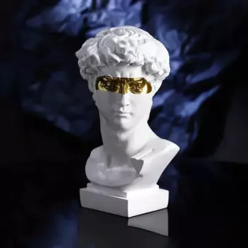 Художественная песчаная белая фигурка из гипса голова Давида, скульптурные украшения ручной работы, современная статуя венерины Аполло, подарки для украшения дома
