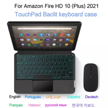 HUWEI клавиатура с подсветкой для Amazon kindle Fire HD 10 HD10 Plus 2021 T76N2B T76N2P 10,1 "защитный чехол для планшета из ТПУ
