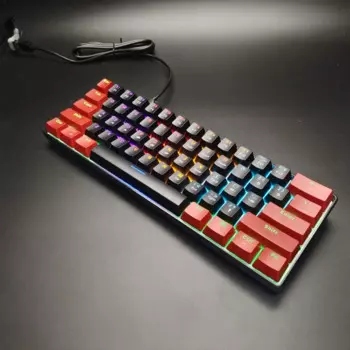 HXSJ Новое поступление мини 61-клавишная RGB Проводная игровая клавиатура Компьютерные аксессуары для компьютера и ноутбука для игр