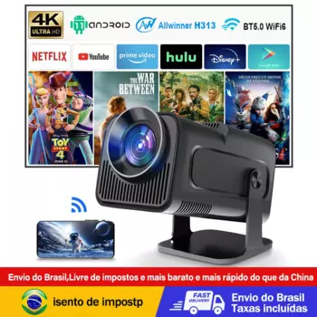 HY320 Проектор Android 11 390ANSI 4K Native 1080P Dual Wi-Fi6 BT5.0 Кино Открытый домашний кинотеатр HY300 Спиральные серьги