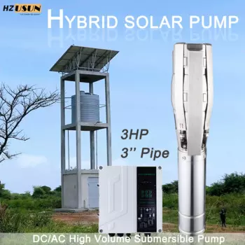 HZUSUN 2200 Вт AC DC погружной насос с питанием от солнечной батареи для резервуара для воды, большой объем, доставка 3 дюймов, наборы насосов для скважин с питанием от солнечной батареи